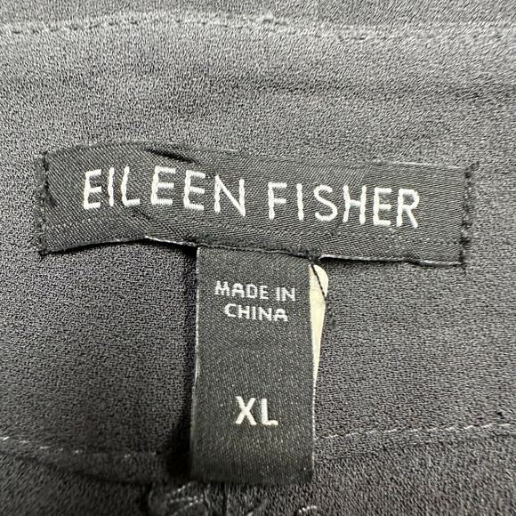 Eileen Fisher Pants Womens Extra Large Gray 100% Silk Crop Neutral Minimalist - Picture 9 of 15